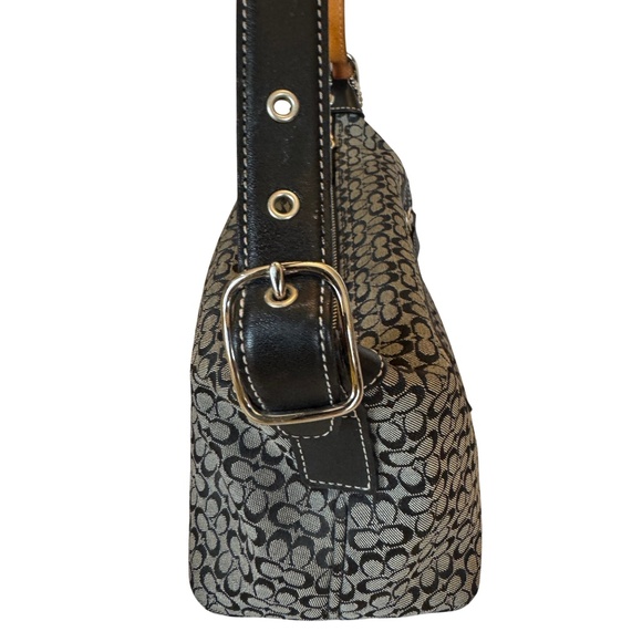 Vintage & Pristine Coach Signature Jacquard Demi Bag in Black & Grey - Picture 7 of 11